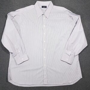 Gitman Bros Dress Shirt Mens 20 39 Tall Purple Stripe Vintage Button Up Point